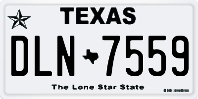 TX license plate DLN7559