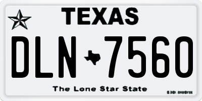 TX license plate DLN7560
