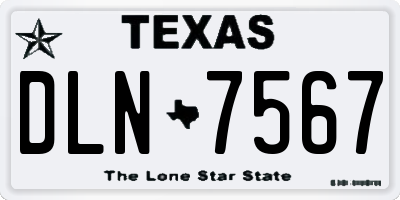TX license plate DLN7567