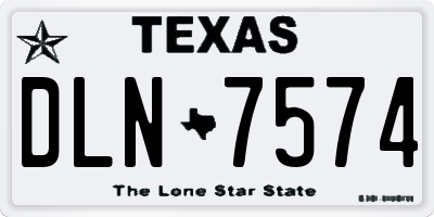 TX license plate DLN7574