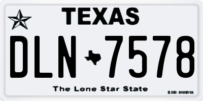 TX license plate DLN7578