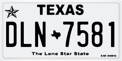 TX license plate DLN7581