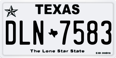 TX license plate DLN7583