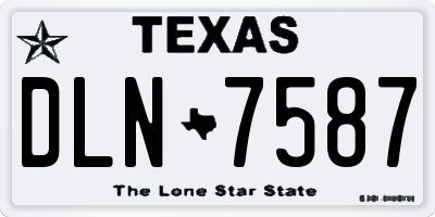 TX license plate DLN7587