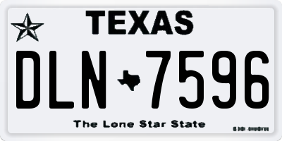 TX license plate DLN7596