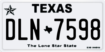 TX license plate DLN7598