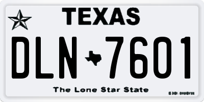 TX license plate DLN7601