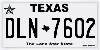 TX license plate DLN7602