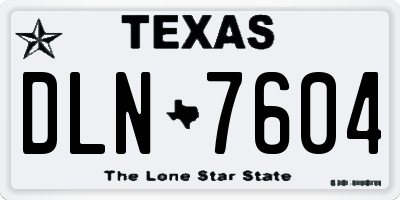 TX license plate DLN7604