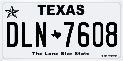 TX license plate DLN7608