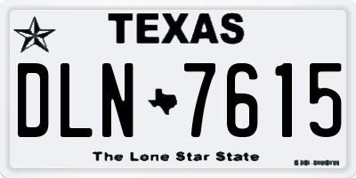 TX license plate DLN7615