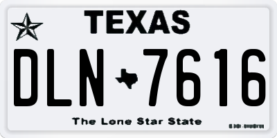 TX license plate DLN7616