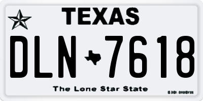 TX license plate DLN7618