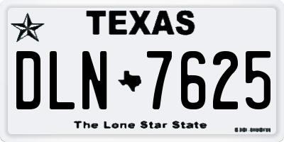 TX license plate DLN7625