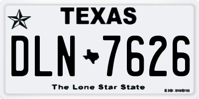 TX license plate DLN7626