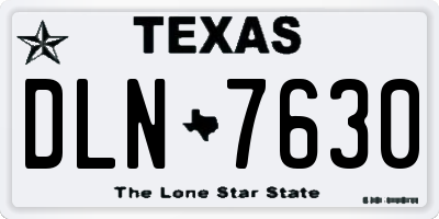 TX license plate DLN7630