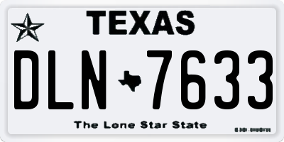TX license plate DLN7633