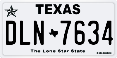 TX license plate DLN7634