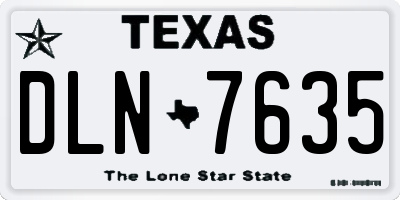 TX license plate DLN7635
