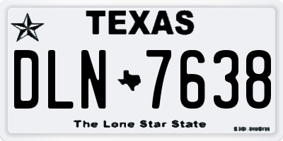 TX license plate DLN7638