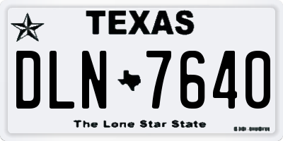 TX license plate DLN7640