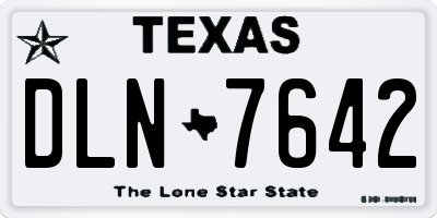 TX license plate DLN7642