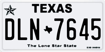 TX license plate DLN7645