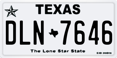 TX license plate DLN7646