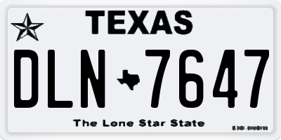 TX license plate DLN7647