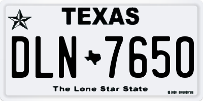 TX license plate DLN7650