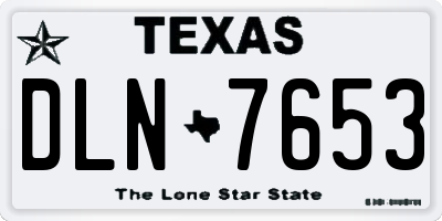 TX license plate DLN7653