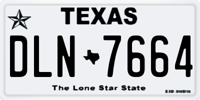TX license plate DLN7664