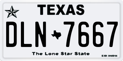TX license plate DLN7667