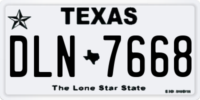TX license plate DLN7668