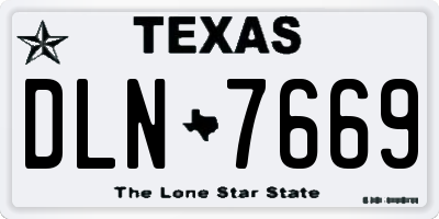 TX license plate DLN7669