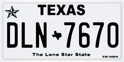 TX license plate DLN7670