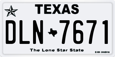 TX license plate DLN7671