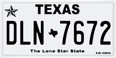 TX license plate DLN7672