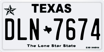 TX license plate DLN7674