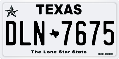 TX license plate DLN7675