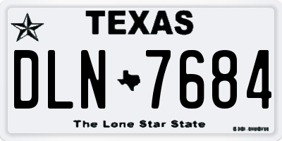 TX license plate DLN7684