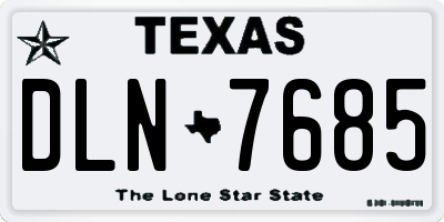 TX license plate DLN7685