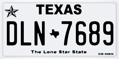 TX license plate DLN7689