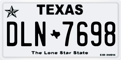 TX license plate DLN7698