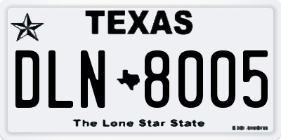 TX license plate DLN8005