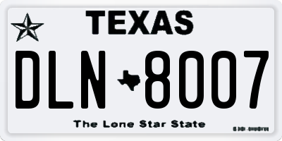 TX license plate DLN8007