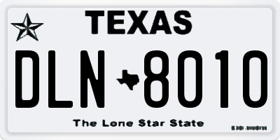 TX license plate DLN8010