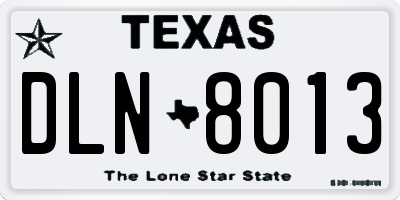 TX license plate DLN8013