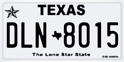 TX license plate DLN8015