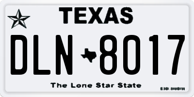 TX license plate DLN8017